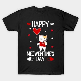 Cute Cat Valentines Day for Girls T-Shirt